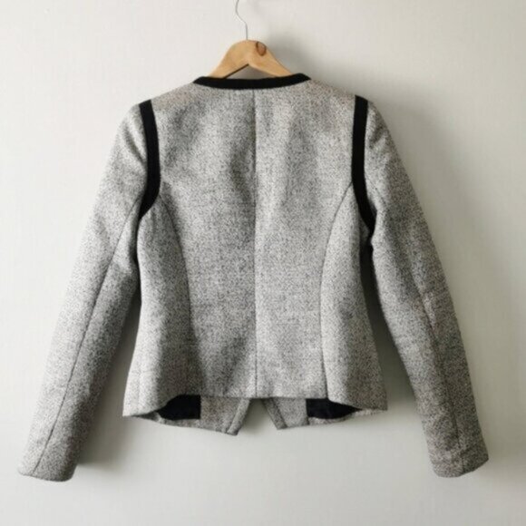 Sparkly metallic asymmetrical zip blazer jacket - Picture 4 of 7